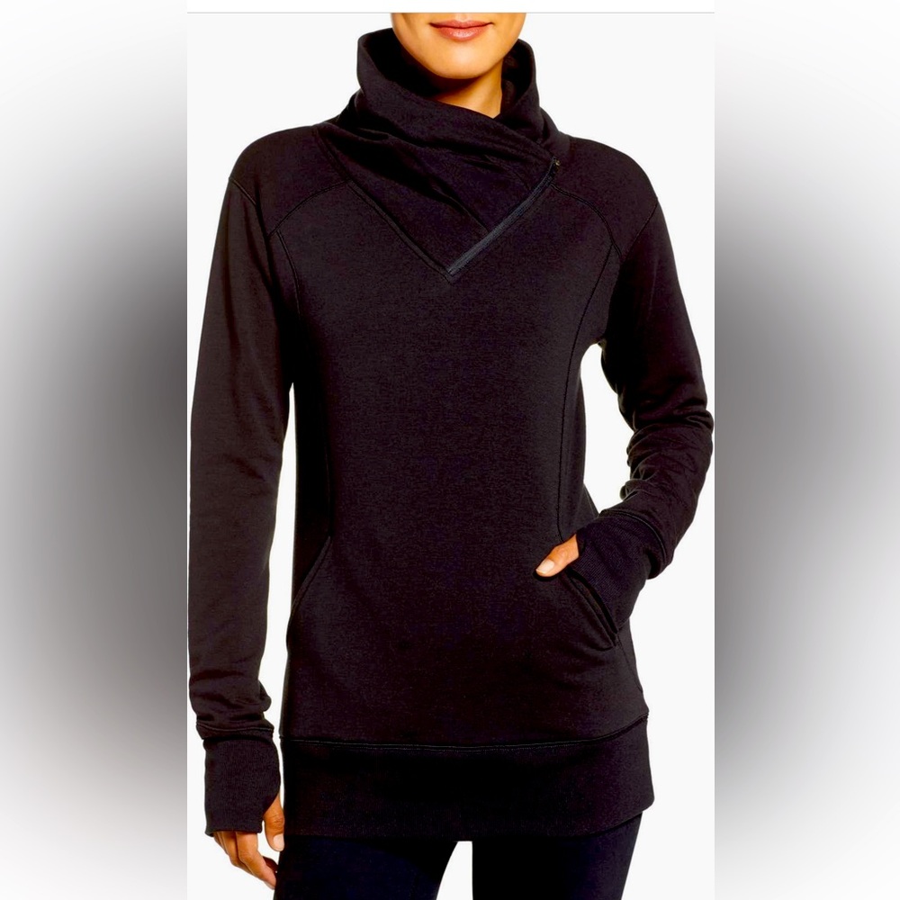 Zella Frosty Asymmetrical Zip pullover size L